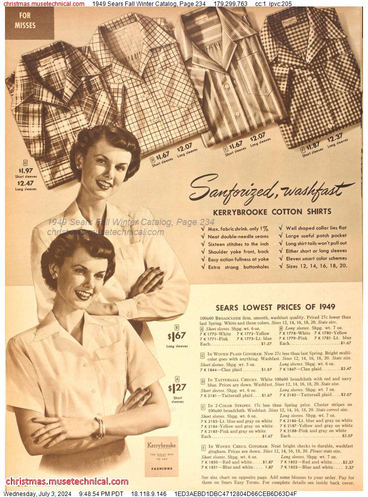 1949 Sears Fall Winter Catalog, Page 234