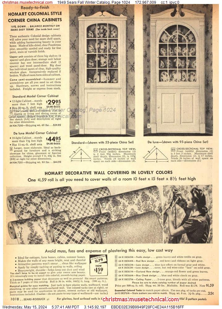 1949 Sears Fall Winter Catalog, Page 1024
