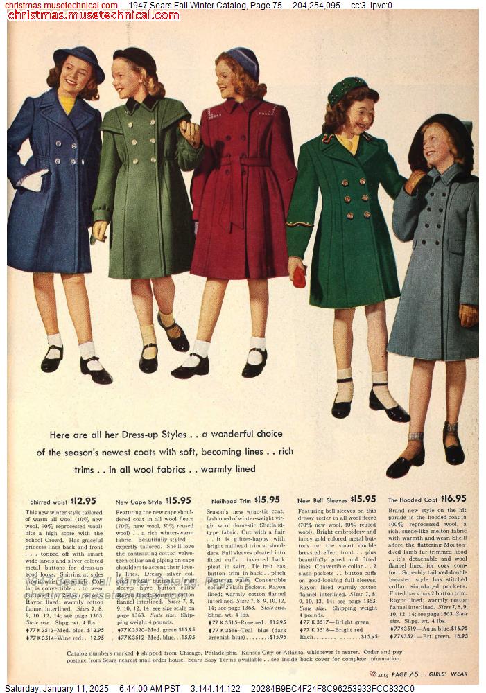 1947 Sears Fall Winter Catalog, Page 75