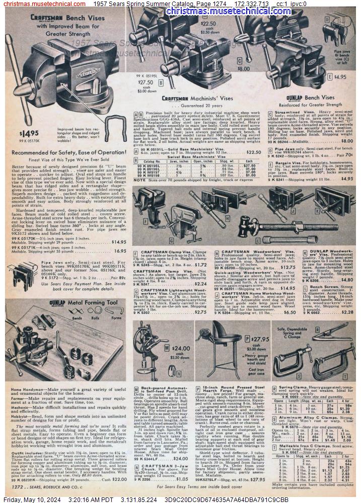 1957 Sears Spring Summer Catalog, Page 1274
