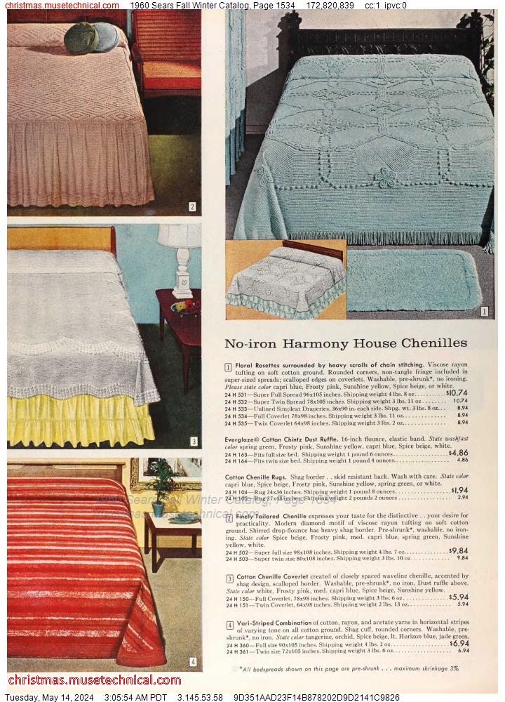 1960 Sears Fall Winter Catalog, Page 1534