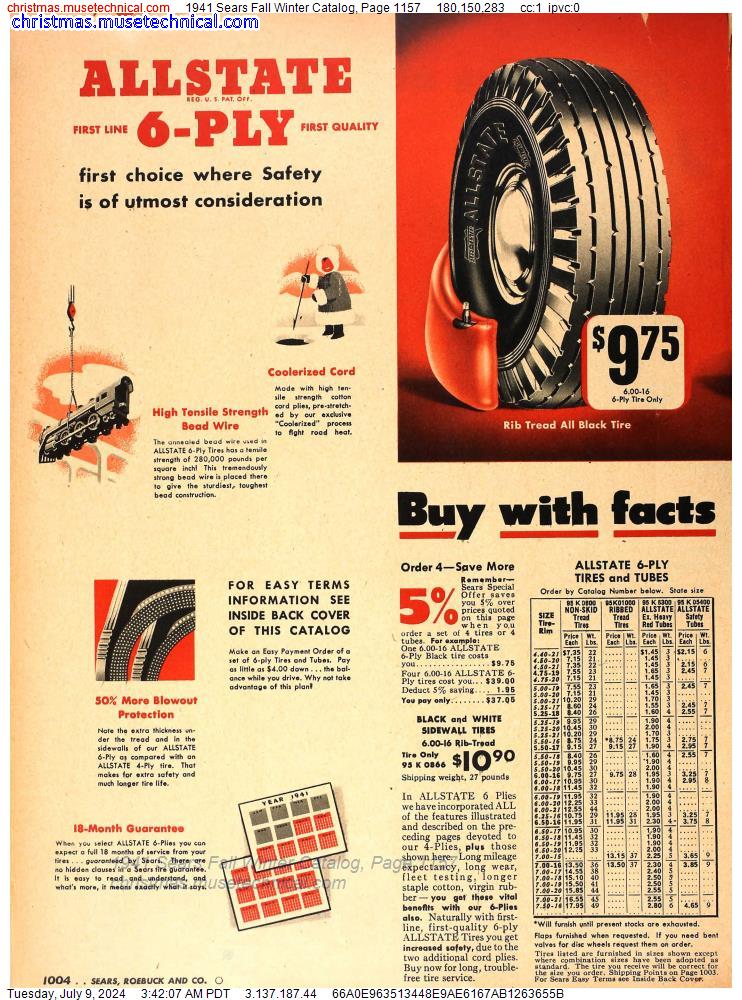 1941 Sears Fall Winter Catalog, Page 1157