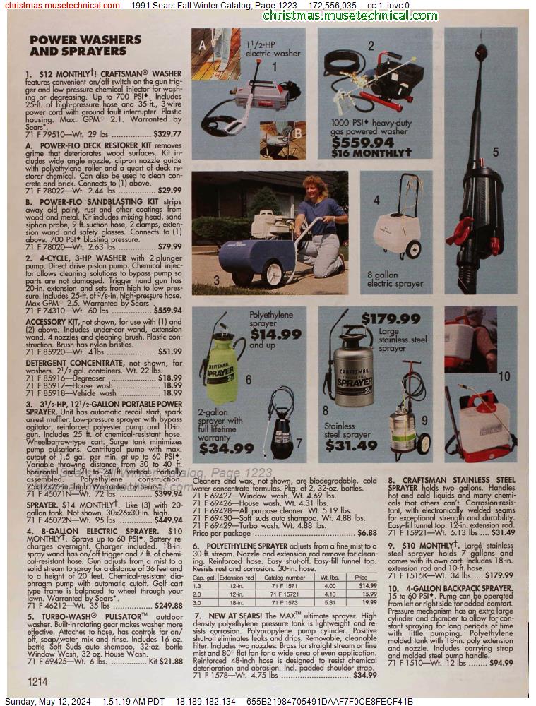 1991 Sears Fall Winter Catalog, Page 1223
