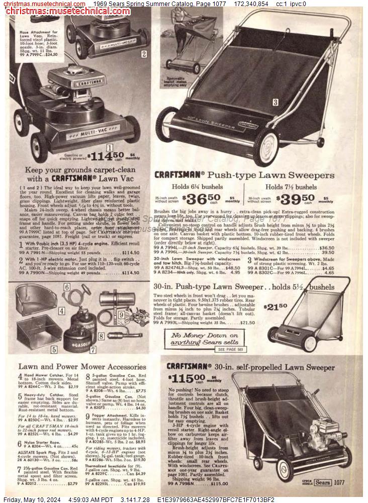 1969 Sears Spring Summer Catalog, Page 1077