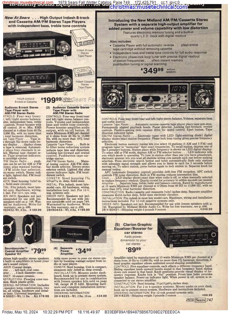 1978 Sears Fall Winter Catalog, Page 749