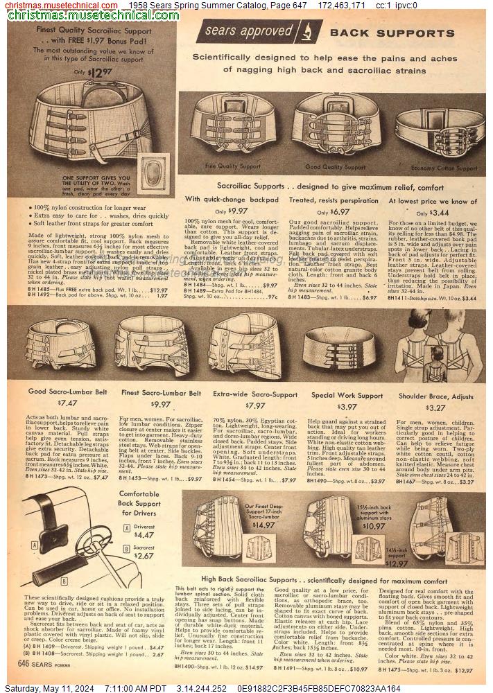 1958 Sears Spring Summer Catalog, Page 647