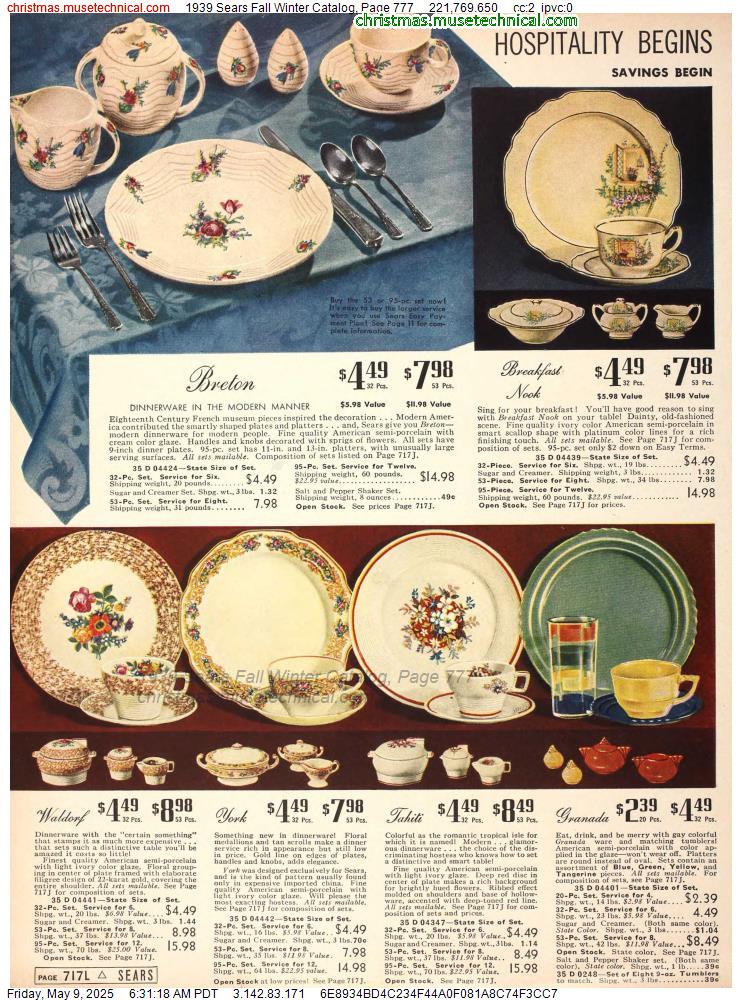 1939 Sears Fall Winter Catalog, Page 777