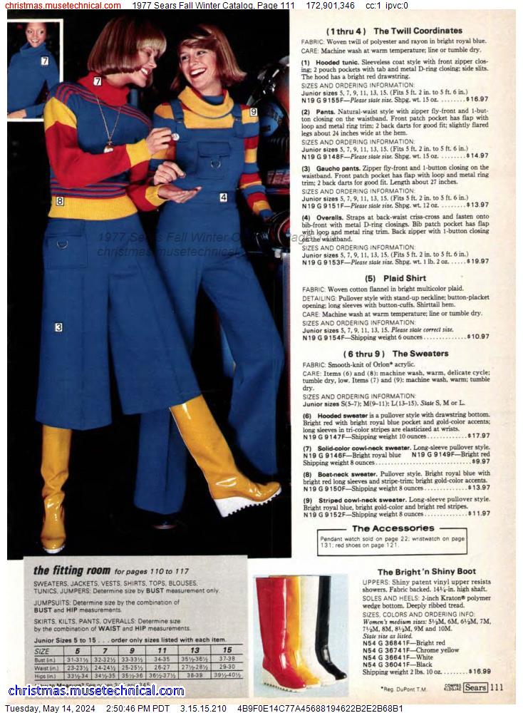 1977 Sears Fall Winter Catalog, Page 111