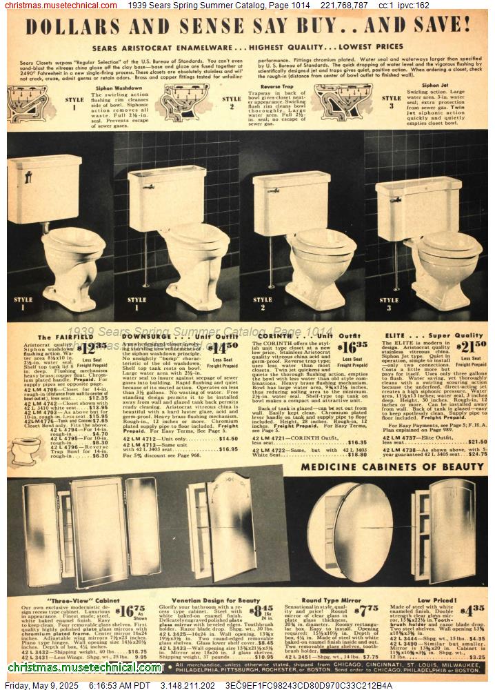 1939 Sears Spring Summer Catalog, Page 1014