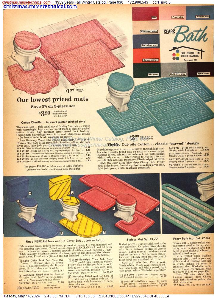 1959 Sears Fall Winter Catalog, Page 930