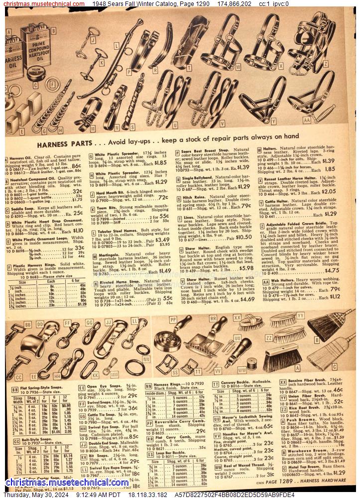 1948 Sears Fall Winter Catalog, Page 1290