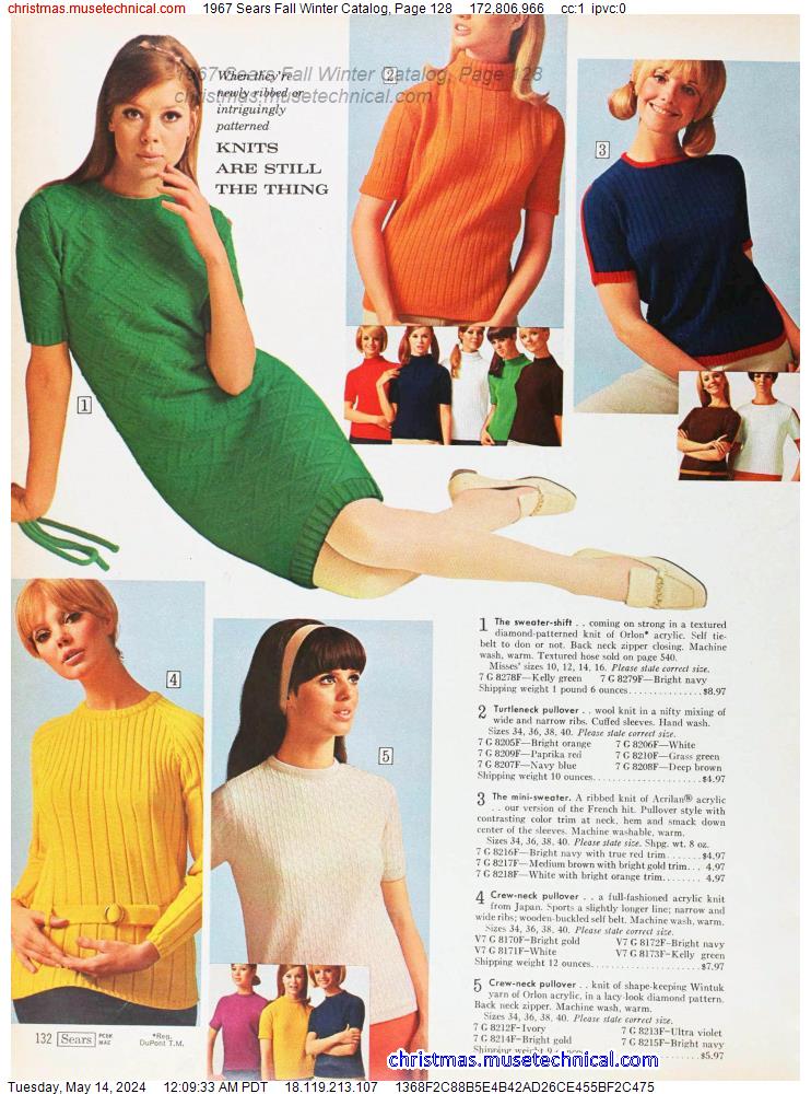 1967 Sears Fall Winter Catalog, Page 128