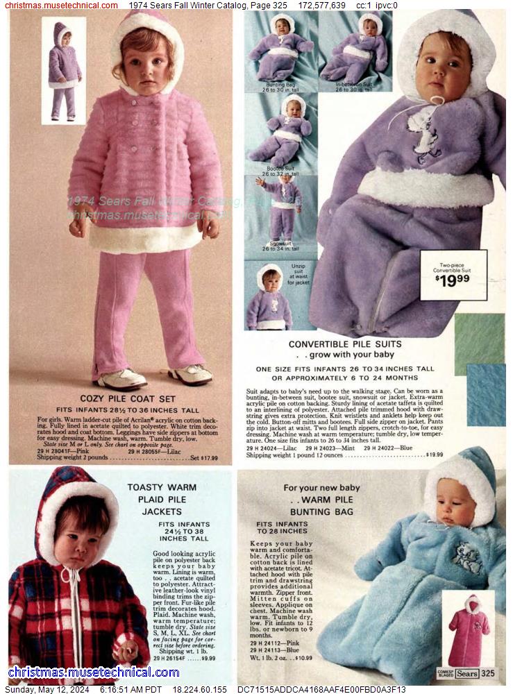 1974 Sears Fall Winter Catalog, Page 325