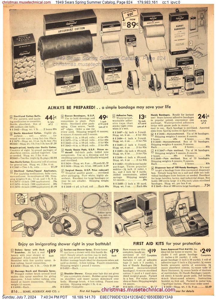 1949 Sears Spring Summer Catalog, Page 824