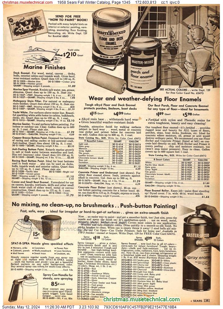 1958 Sears Fall Winter Catalog, Page 1345