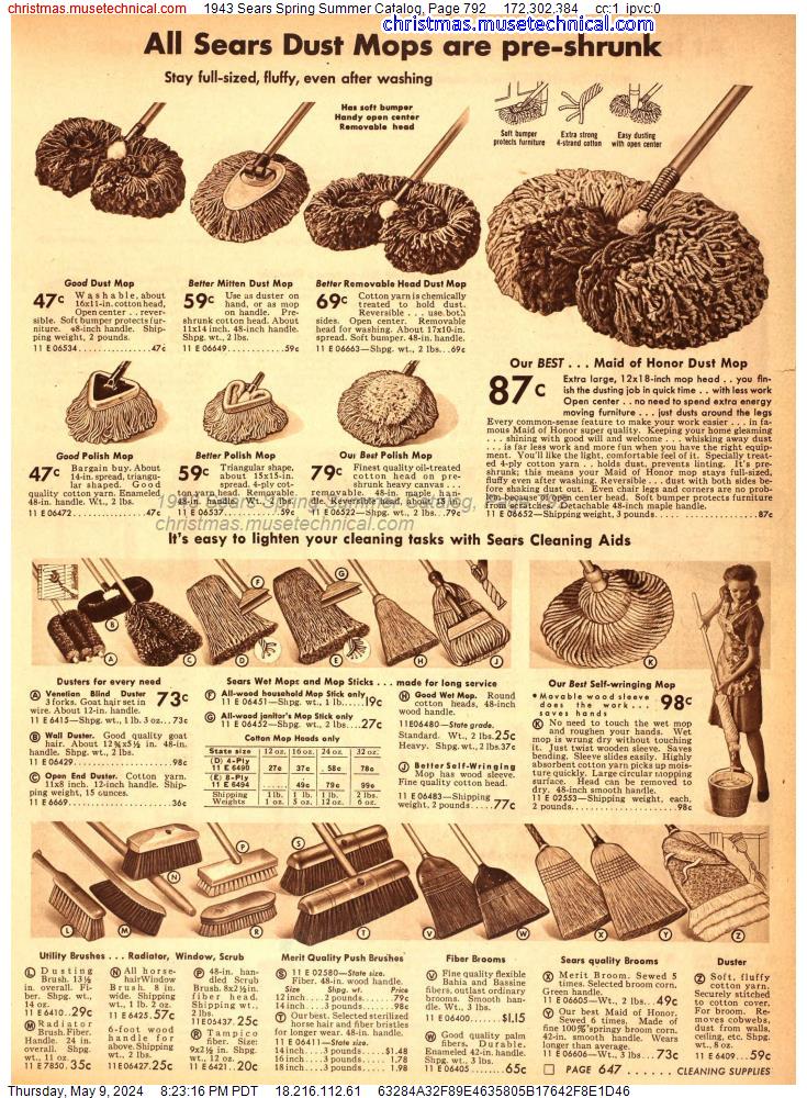 1943 Sears Spring Summer Catalog, Page 792