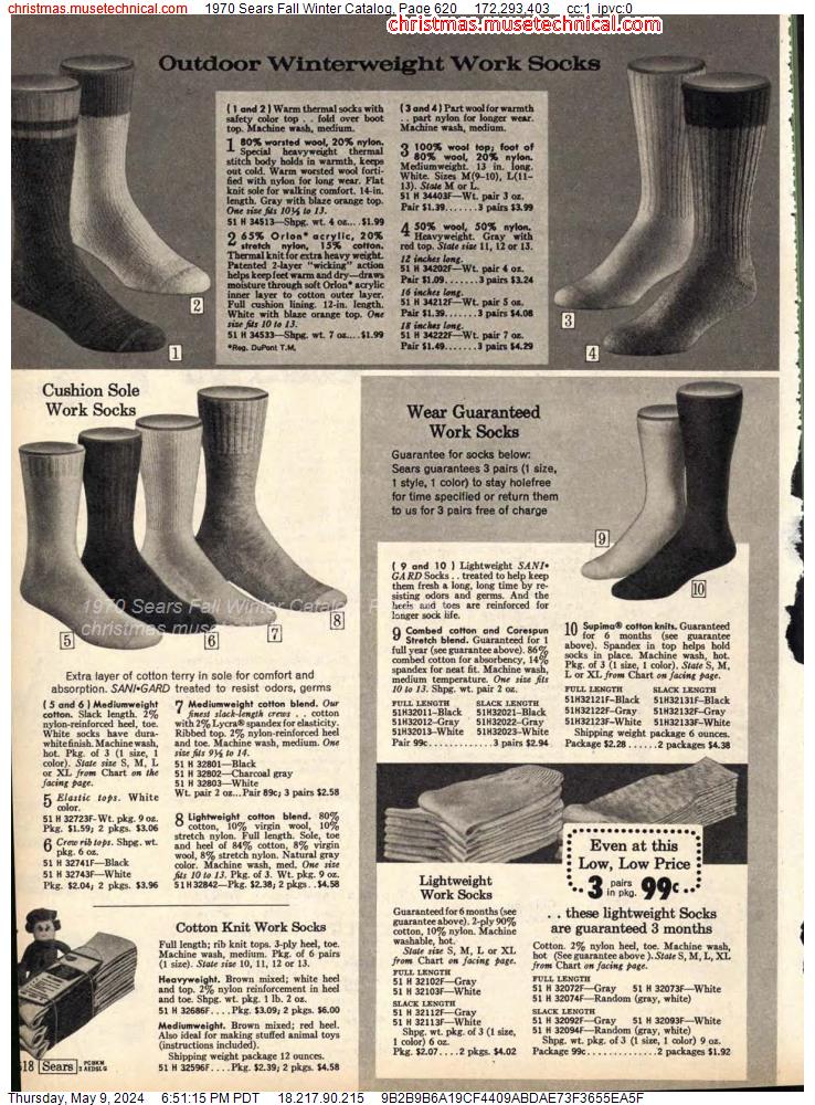 1970 Sears Fall Winter Catalog, Page 620