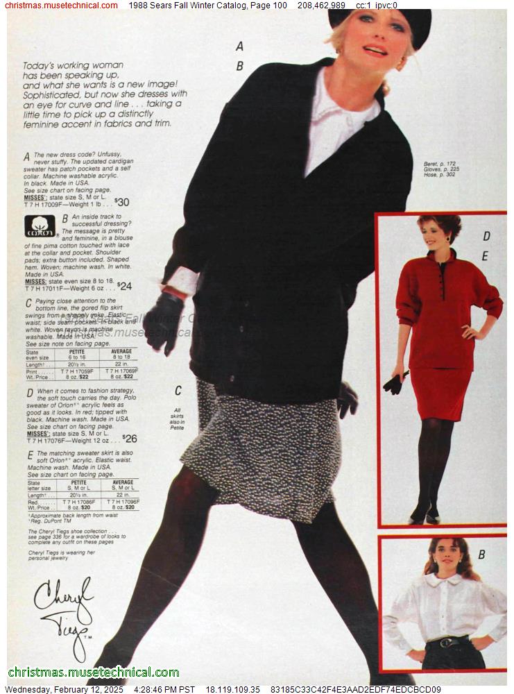 1988 Sears Fall Winter Catalog, Page 100