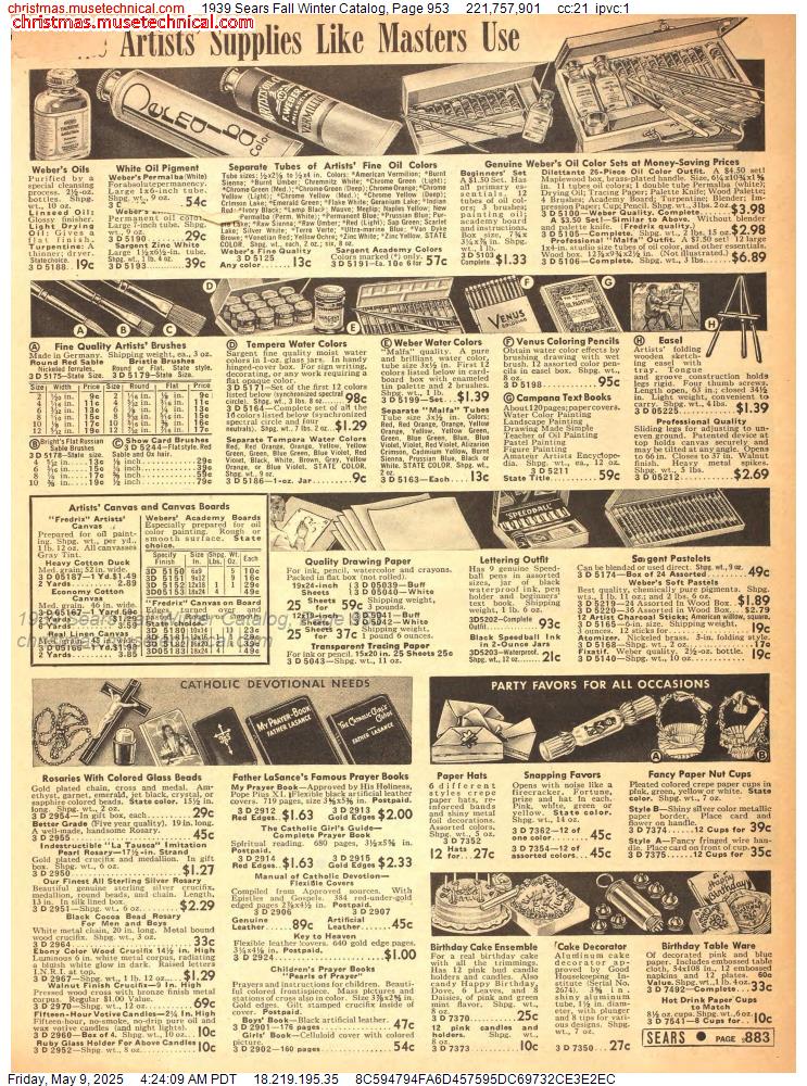 1939 Sears Fall Winter Catalog, Page 953