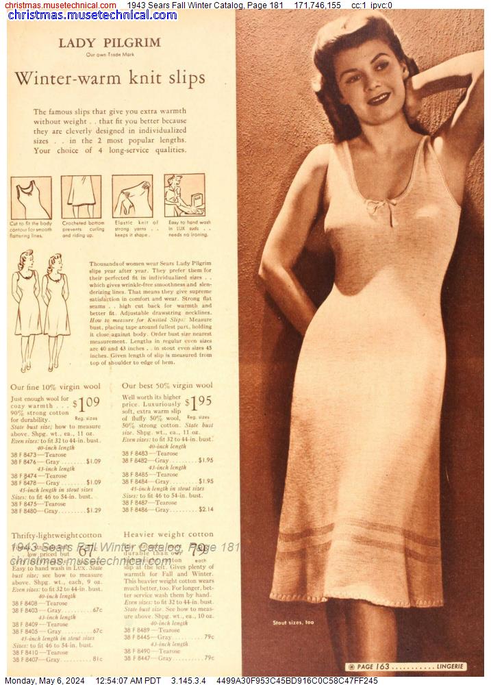 1943 Sears Fall Winter Catalog, Page 181
