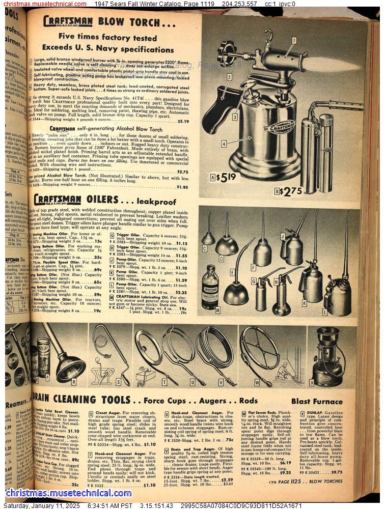 1947 Sears Fall Winter Catalog, Page 1119