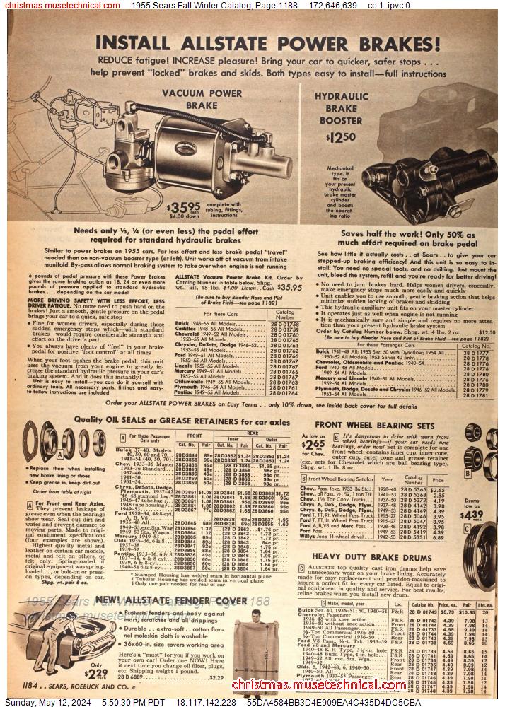1955 Sears Fall Winter Catalog, Page 1188