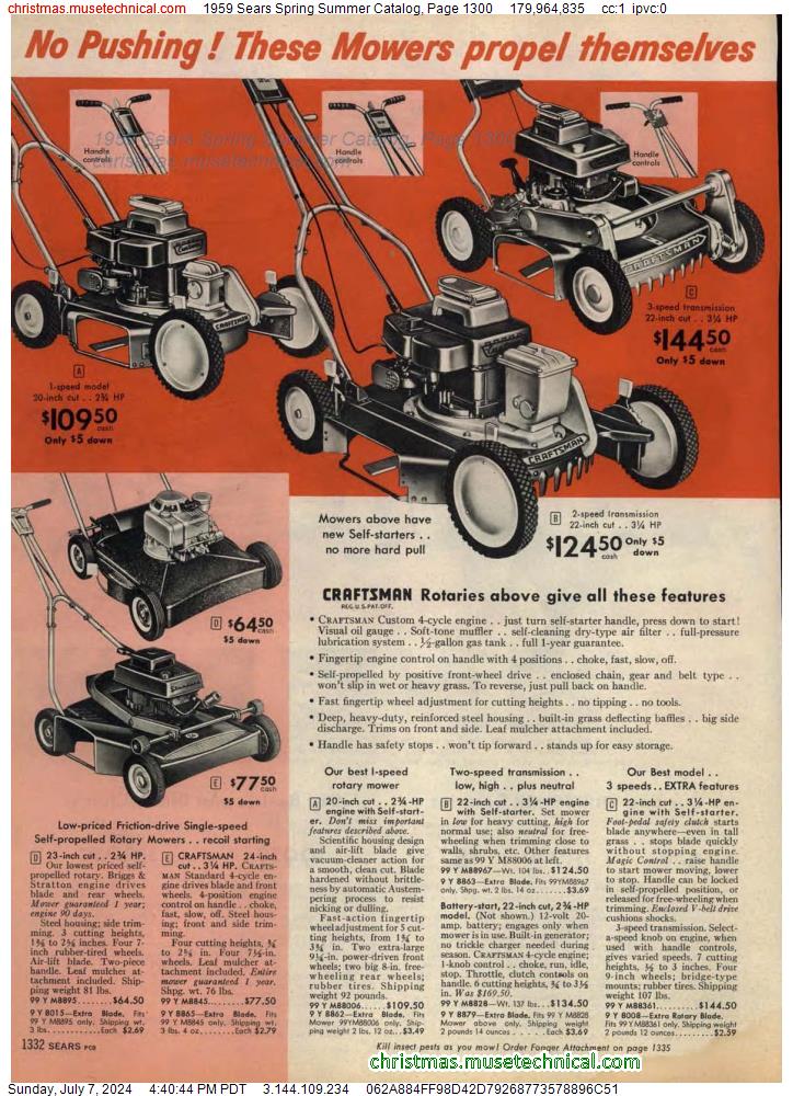 1959 Sears Spring Summer Catalog, Page 1300