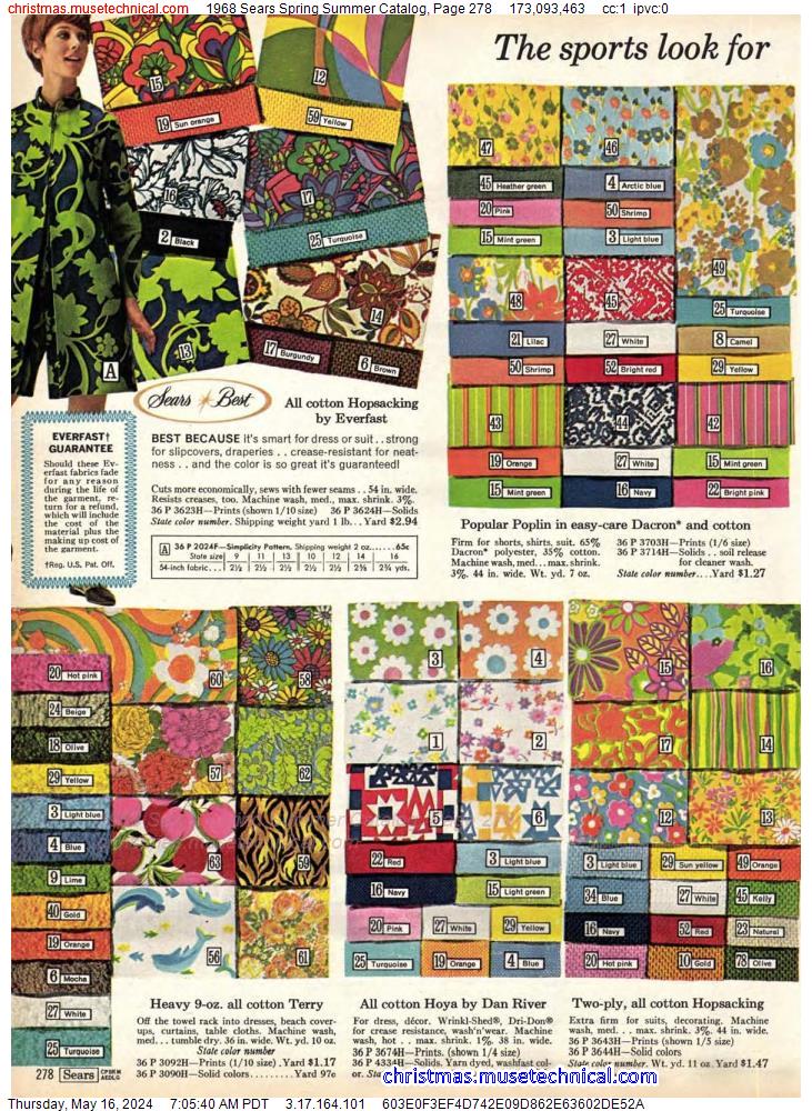 1968 Sears Spring Summer Catalog, Page 278
