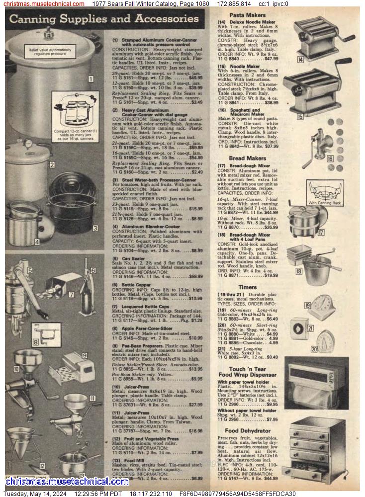1977 Sears Fall Winter Catalog, Page 1080