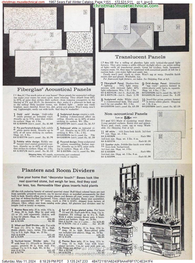 1967 Sears Fall Winter Catalog, Page 1151