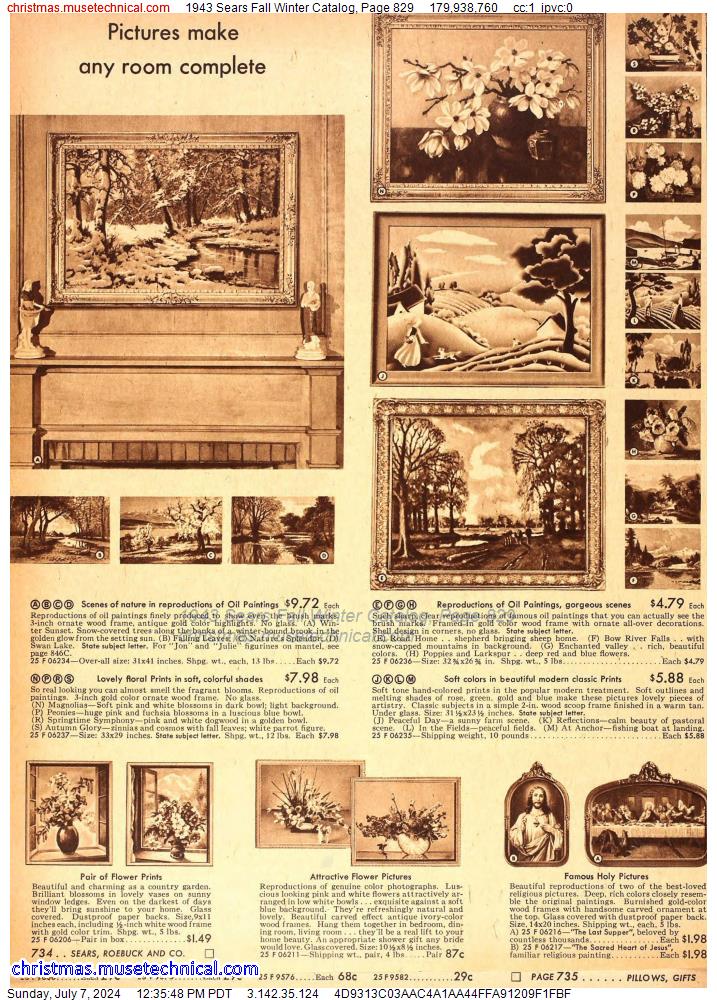 1943 Sears Fall Winter Catalog, Page 829