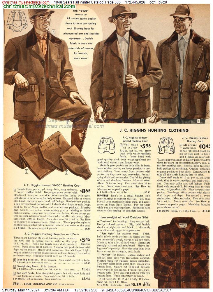 1948 Sears Fall Winter Catalog, Page 585