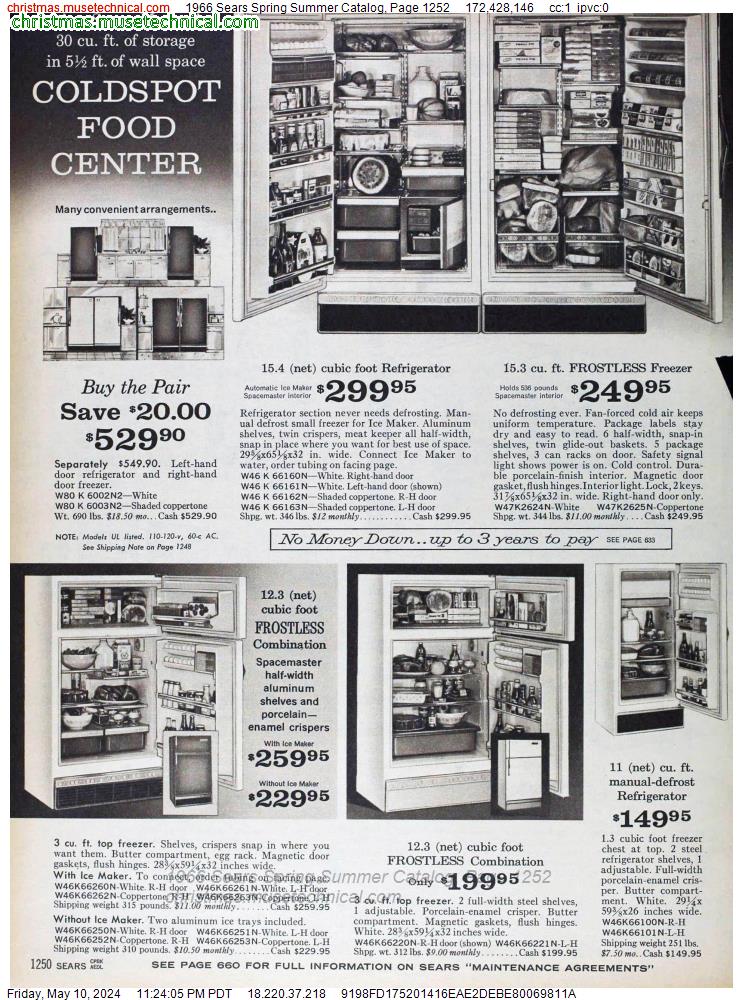 1966 Sears Spring Summer Catalog, Page 1252