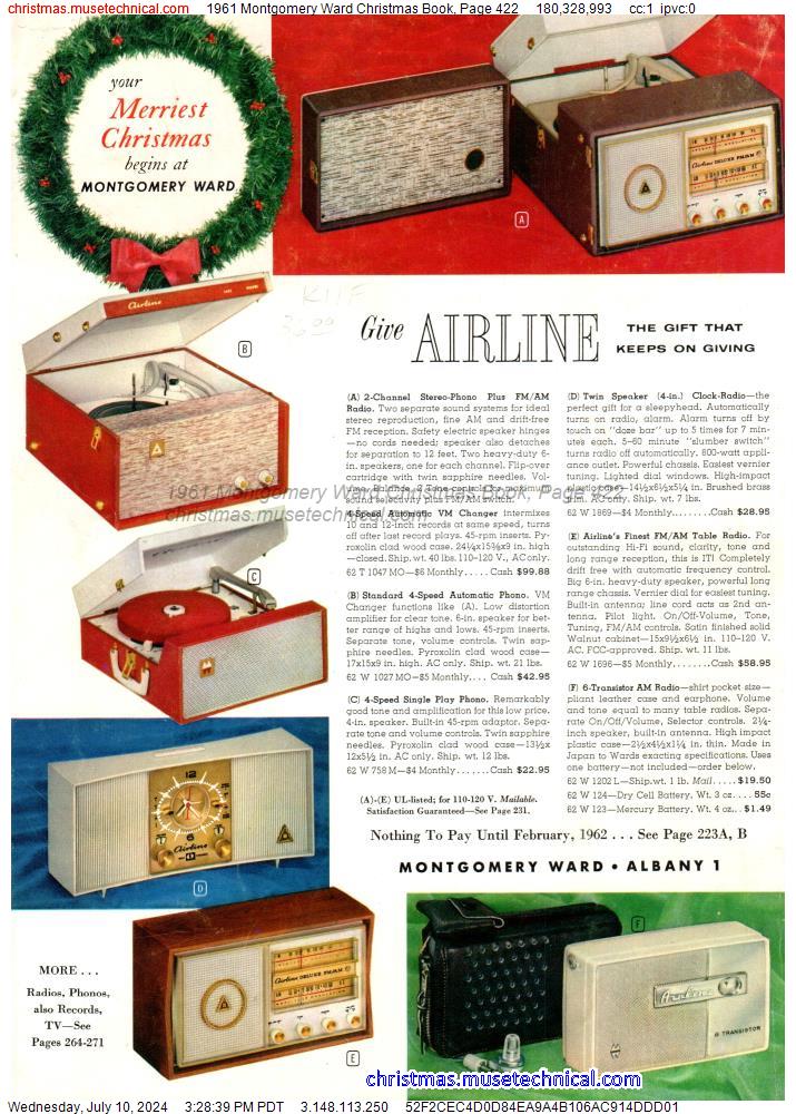 1961 Montgomery Ward Christmas Book, Page 422