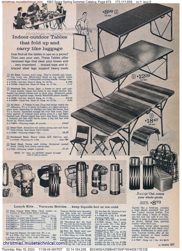 1963 Sears Spring Summer Catalog, Page 675