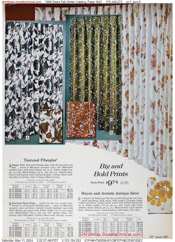 1966 Sears Fall Winter Catalog, Page 1647
