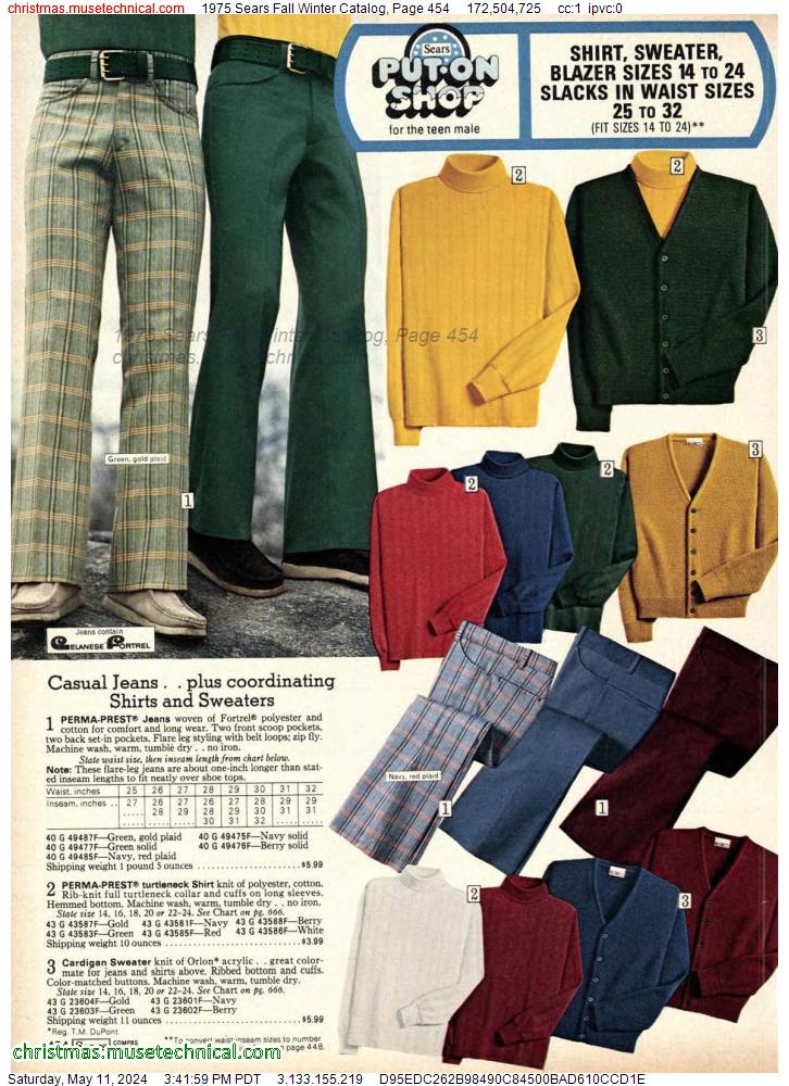 1975 Sears Fall Winter Catalog, Page 454