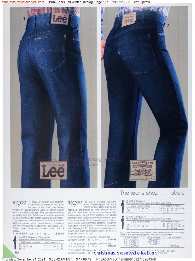 1984 Sears Fall Winter Catalog, Page 557