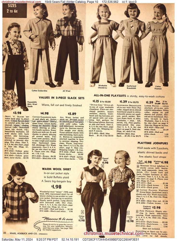 1949 Sears Fall Winter Catalog, Page 10