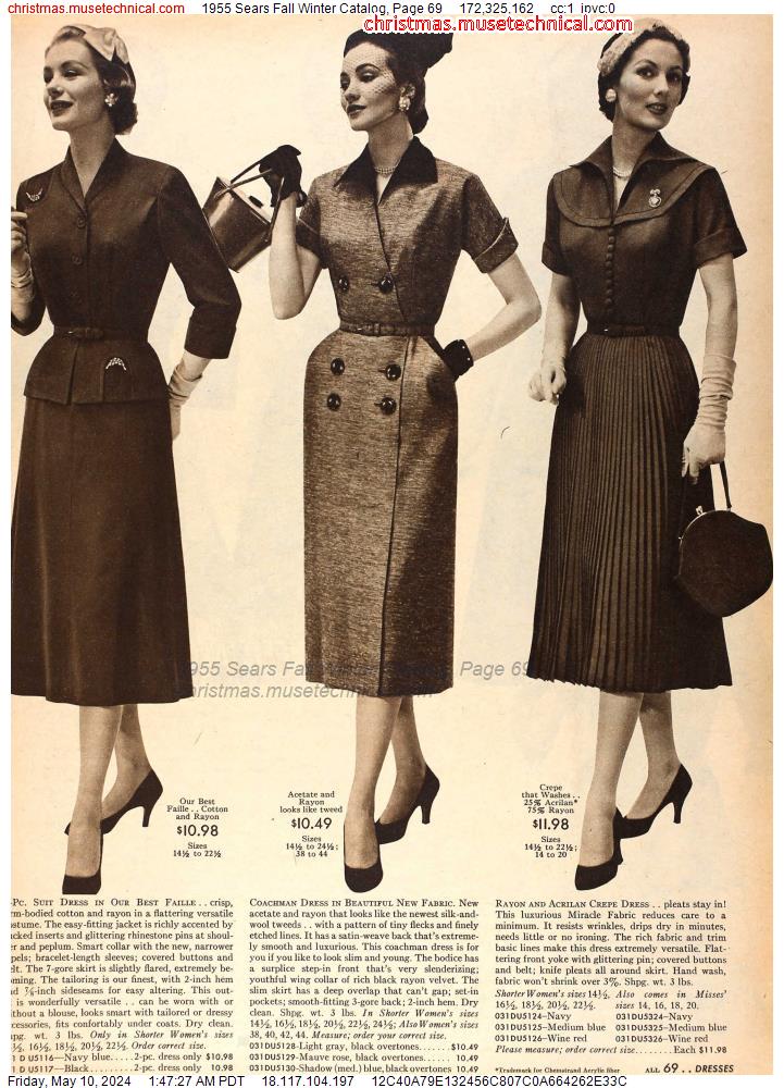 1955 Sears Fall Winter Catalog, Page 69
