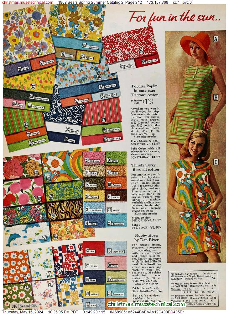 1968 Sears Spring Summer Catalog 2, Page 312