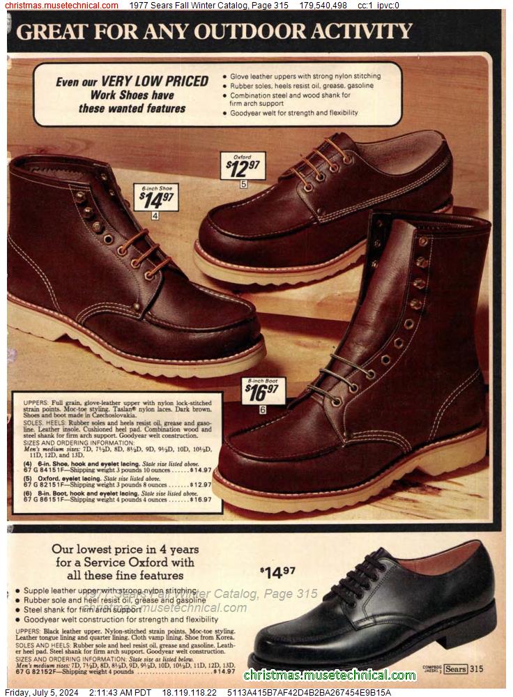 1977 Sears Fall Winter Catalog, Page 315