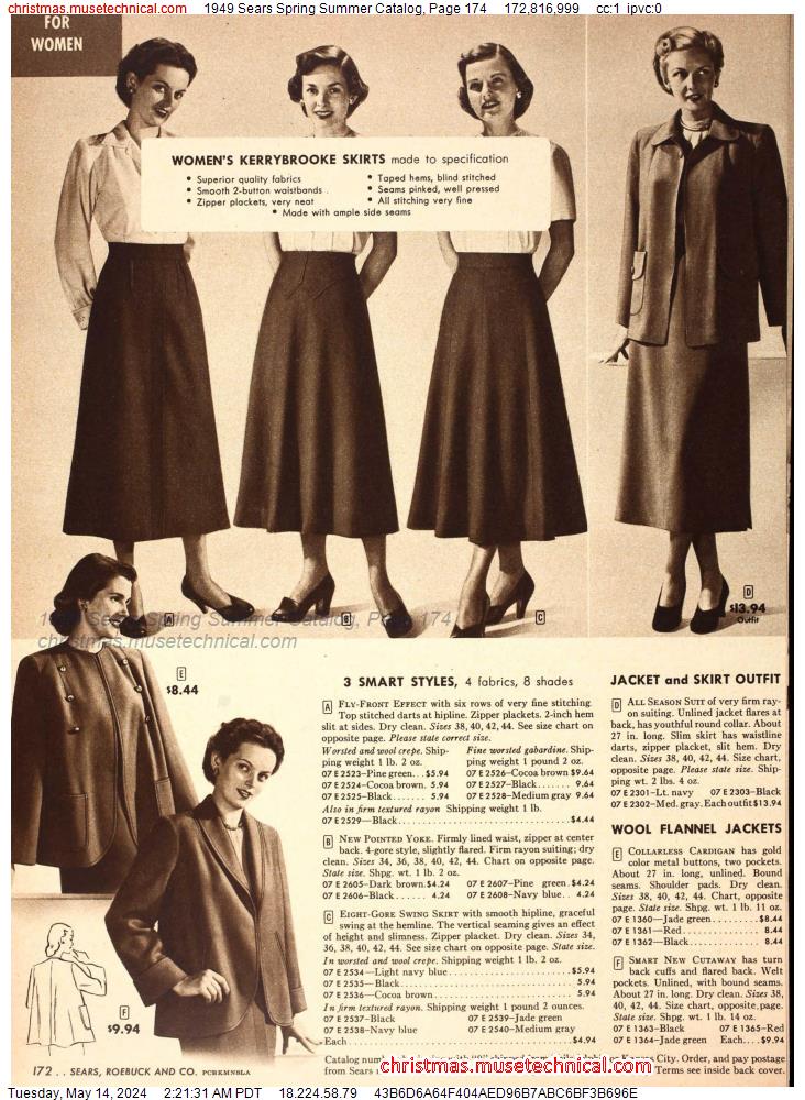 1949 Sears Spring Summer Catalog, Page 174