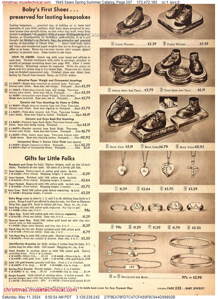 1945 Sears Spring Summer Catalog, Page 207