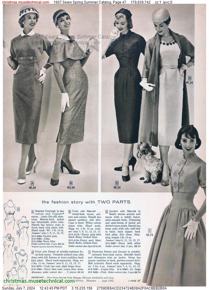 1957 Sears Spring Summer Catalog, Page 47