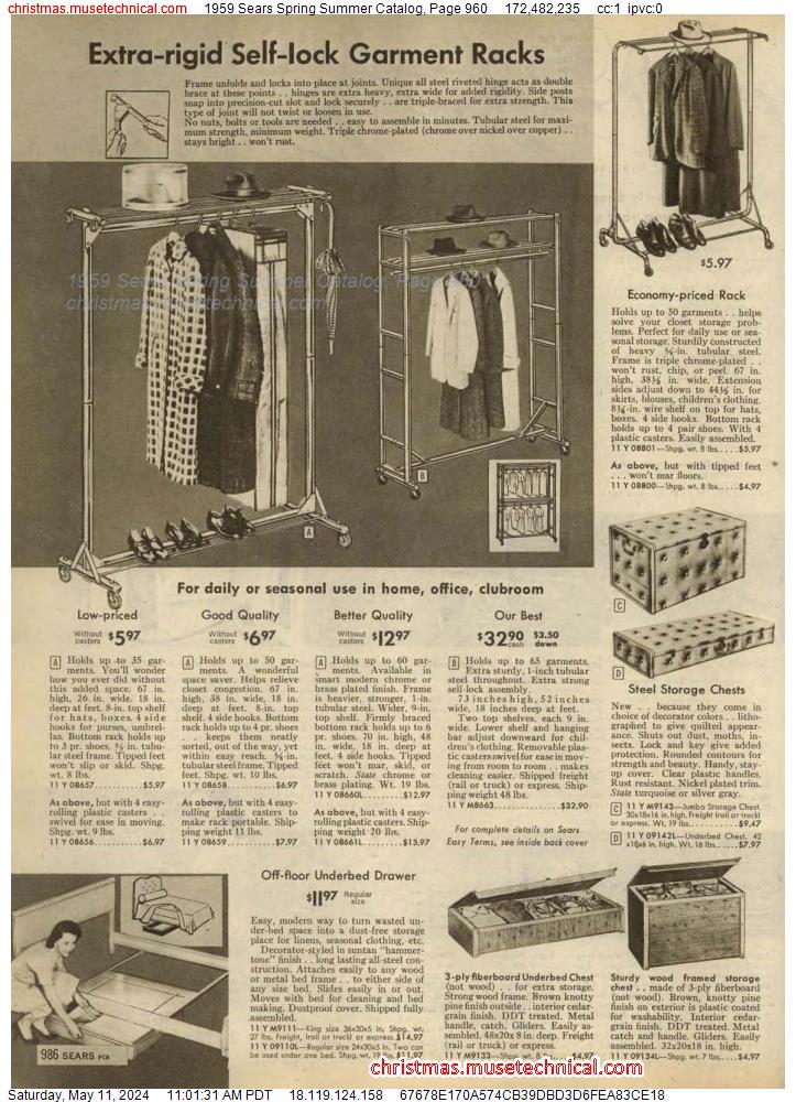 1959 Sears Spring Summer Catalog, Page 960