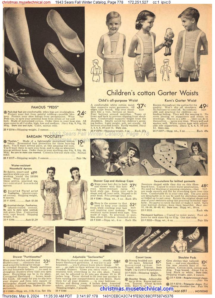 1943 Sears Fall Winter Catalog, Page 778