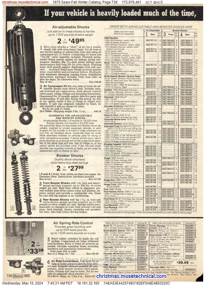 1975 Sears Fall Winter Catalog, Page 738