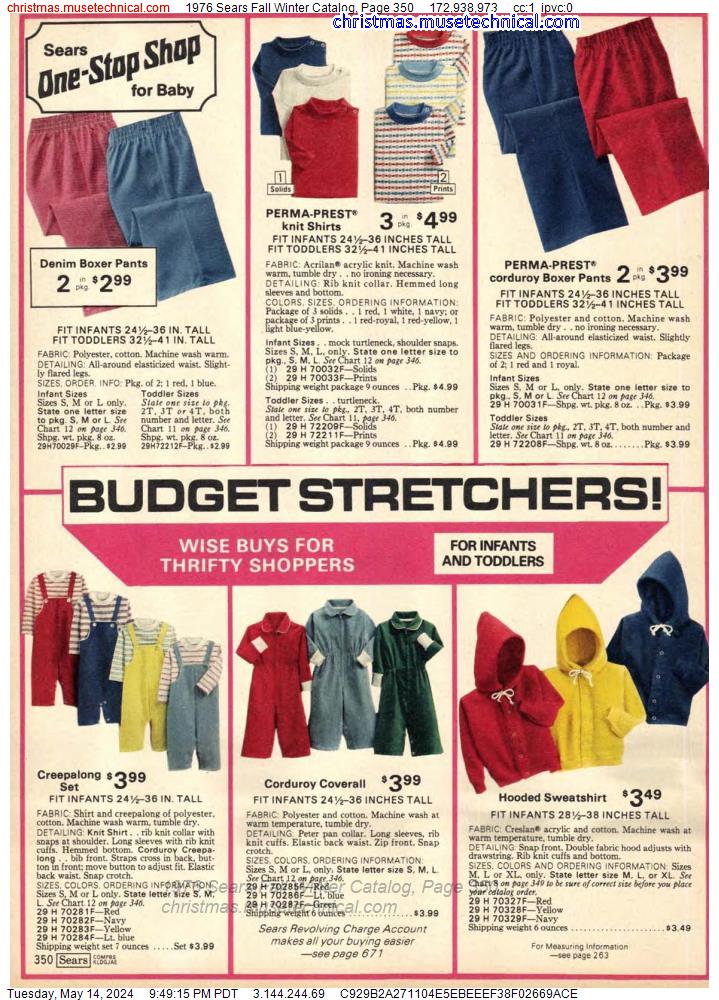 1976 Sears Fall Winter Catalog, Page 350