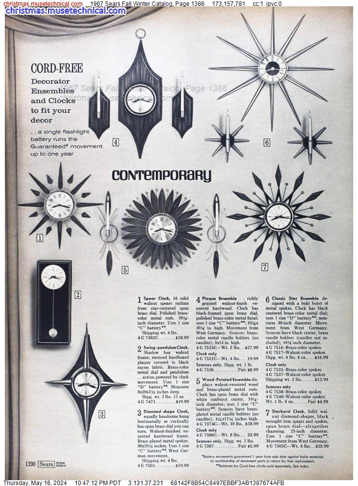1967 Sears Fall Winter Catalog, Page 1386